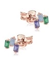 Rectangle CZ Stone Silver Ear Stud STS-5331